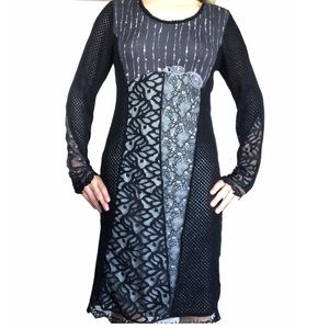 Elisa Cavaletti Lace Knit Mixed Media Dress S